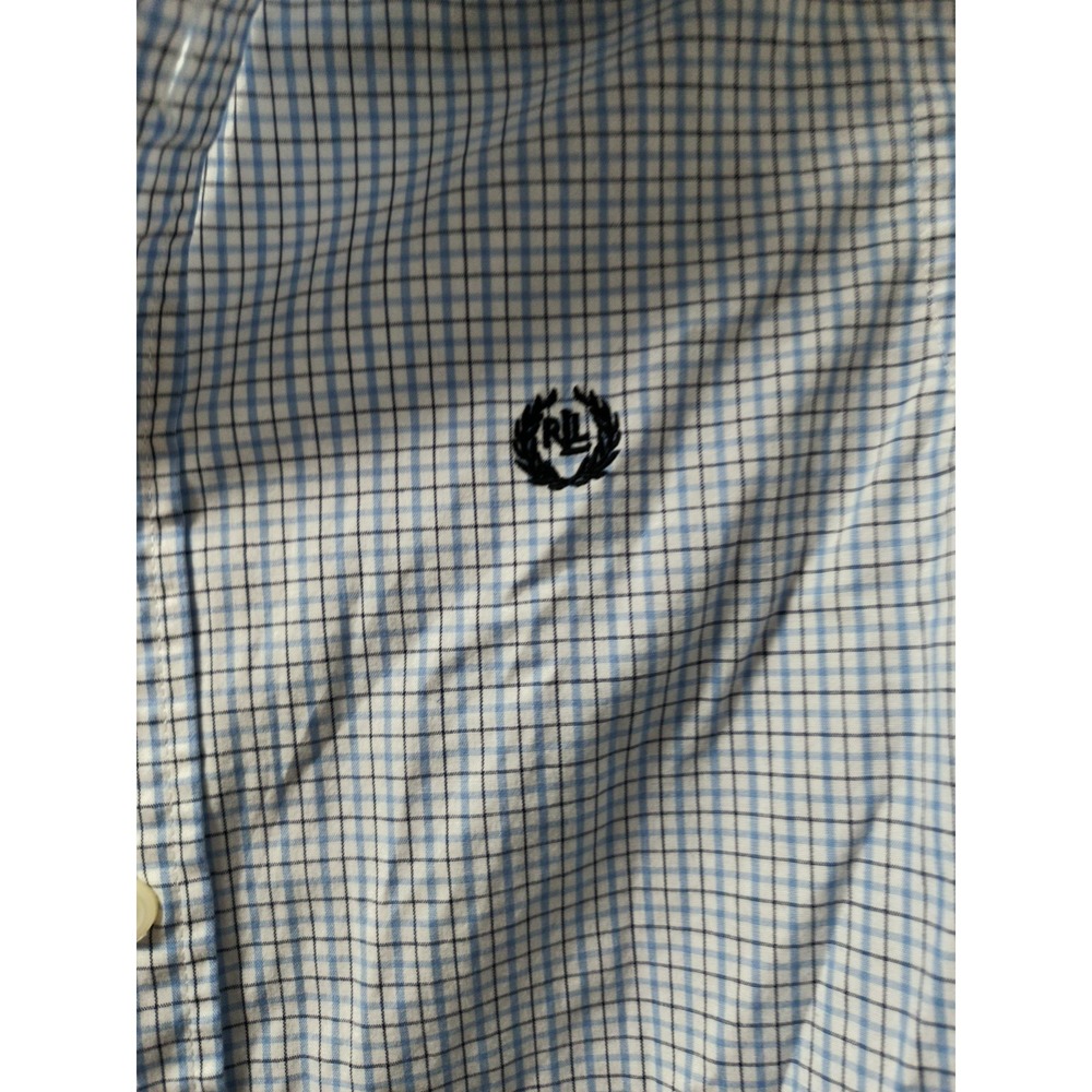 Lauren Ralph Lauren Boys Button-Down Oxford Plaid Shirt Size 14 Blue Dress Shirt